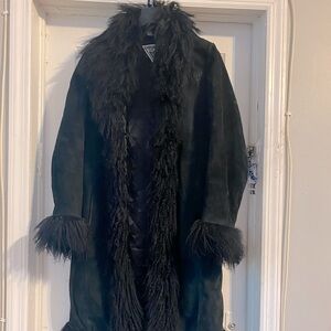SOLD Vintage Marvin Richards Pennylane Mongolian Lamb Suede Coat